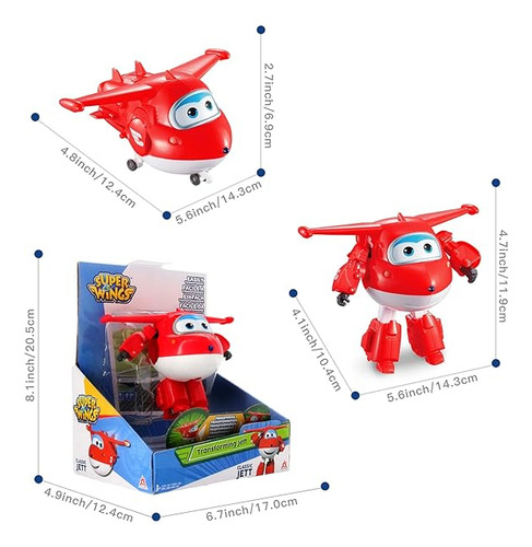 Super Wings Jett Transformable Avion De 12 Cm