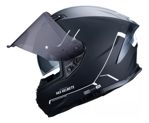 Hax Casco Moto Integral Force Negro Dot + Ece