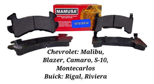 Pastillas De Frenos Mamusa 7480=7070 Malibu/blazer/s10