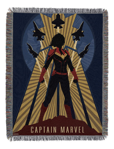 Marvels Capitán Marvel, Manta De Tapiz Tejido Lift Off, 48 X