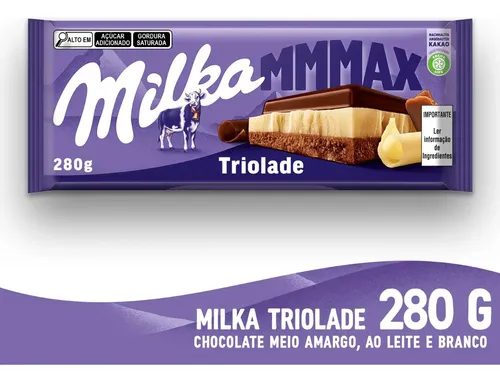 Chocolate ao Leite e Branco com Cacau Milka Triolade Pacote 280g