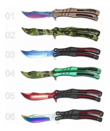 1 Canivete Butterfly Karambit Cs Go Trava De Mola Cores