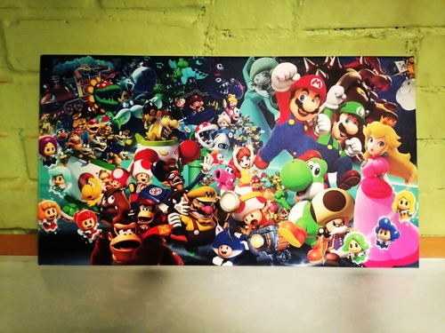 Cuadro Decorativo Canvas 55x30 Cm - Personajes Mario Bros