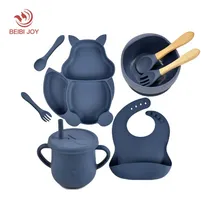 Comprar Vajilla 8 Piezas De Silicon Para Bebe Comida Complementaria 