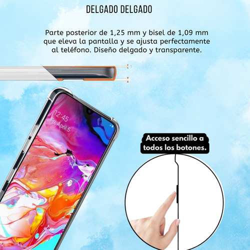 Funda Para Galaxy A50 Con Mica Varios Modelos Antigolpes Transparente Acrygel Con Mica