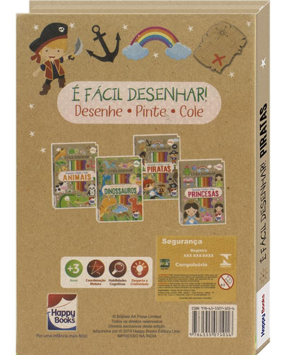 É Fácil Desenhar! Piratas, de Brijbasi Art Press. Editorial Happy Books em português, 2022