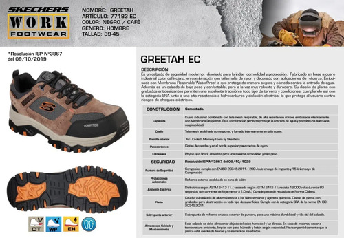 Calzado De Seguridad Skechers Work Greetah 77183-brbk | Cuotas sin interés