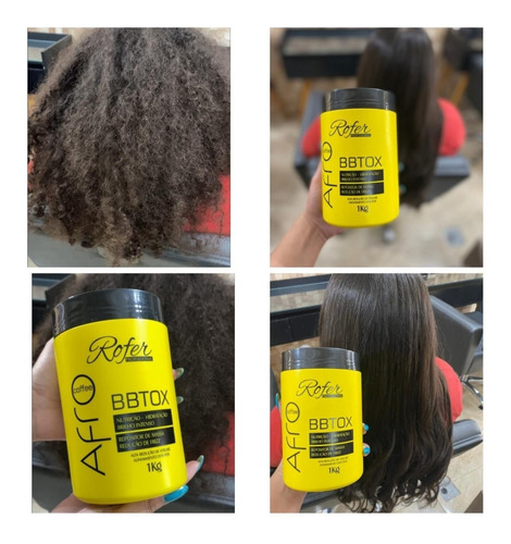 Imagem 2 de 2 de Botox Capilar Alisa Afro Coffe Da Rofer Profissional 1kg