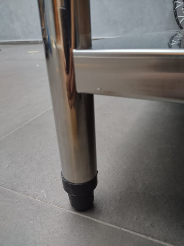 Bancada Mesa Inox Industrial 2 Prateleiras Espelho 120x60x90