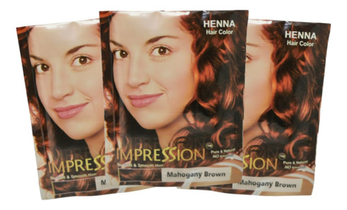 Henna Natural Tinte Cabello (3 Sobres) Sin Amoníaco 8colores