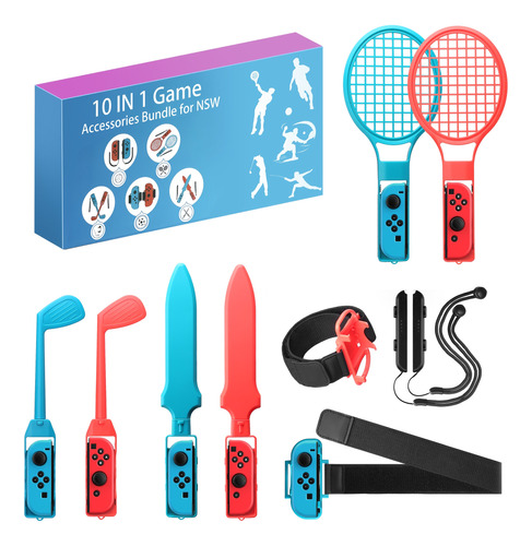 Switch Sports Accessories Bundle- 10 En 1 Kit De Accesorios