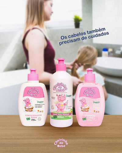 Creme Para Pentear Cheirinho De Bebê 300ml Rosa