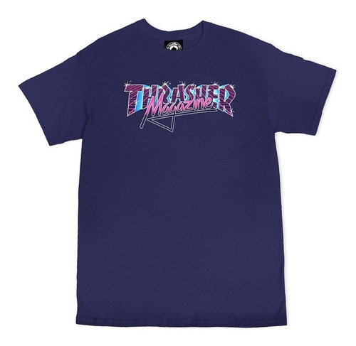 Polera Thrasher Vice Navy Skateboard Magazine | Laminates