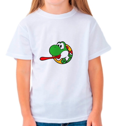 Franela Sublimada Para Niños Unisex Yoshi Super Lengua