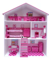 Comprar Casita De Muñecas, Armada Y Pintada, Muebles, Luz Y Regalos!