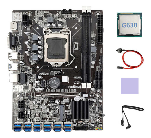 Placa Madre B75 Eth Mining, 12 Unidades Usb, Cpu G630, Cable