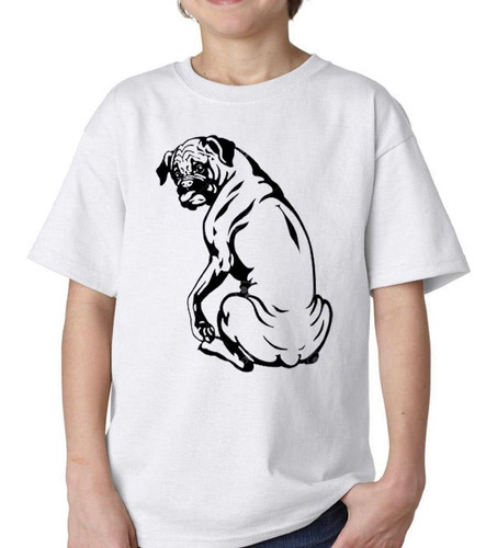 Remera De Niño Perro Boxer Silueta Vector M2