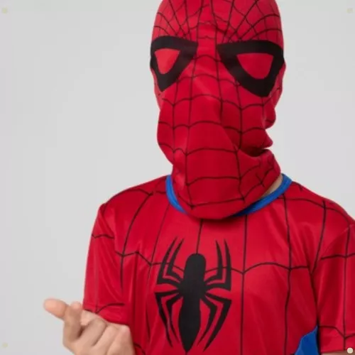 Fantasia Halloween Homem Aranha Com Máscara Pop Curto