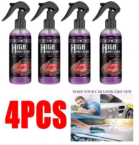 Detergente Quick Car Coating Spray 3 En 1 De Alta Protección