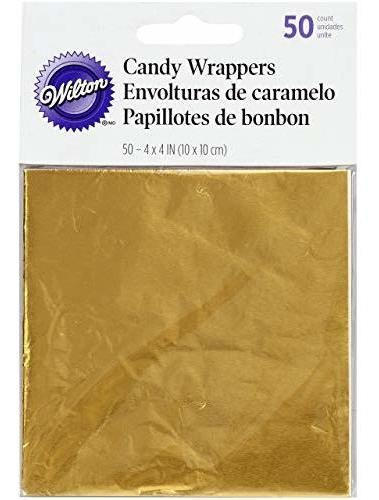 Envoltorios De Papel Wilton Foil, 4 Por 4 Pulgadas, Oro,