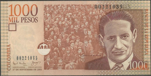 Colombia 1000 Pesos 27 Sep 2001 Bgw439b