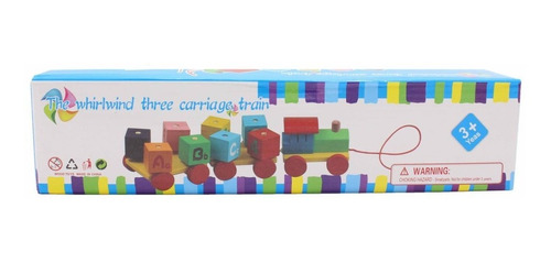 Tren De Madera Didáctico Montessori Cubos Colores Arrastre