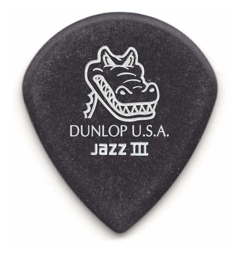 6 Plumillas Dunlop Gator Grip Jazz Iii Negras 1.40 571p1.4 Color Negro