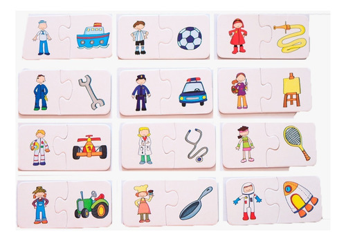 Juego Asociación Profesiones Caja Carton Didáctico Infantil
