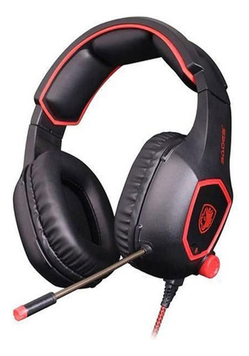 Audifono Gamer Sades Sa-818 Multiplataforma Black And Red