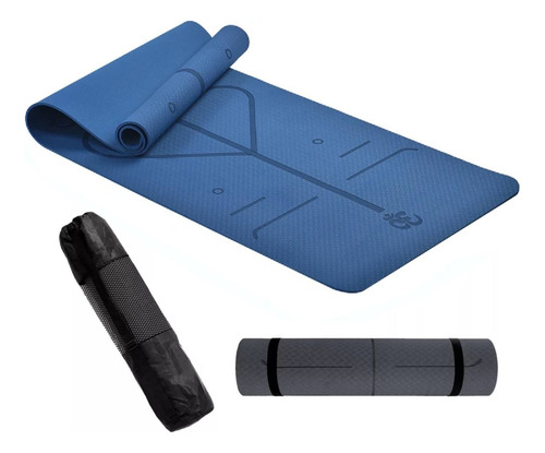 Mat Yoga 8mm Colchoneta Eco Friendly Con Guías + Bolso 