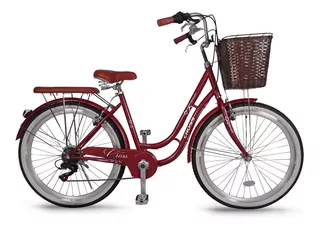 Bicicleta Venecia De Mujer Aro 26 Vintage Canasta Y Parrilla