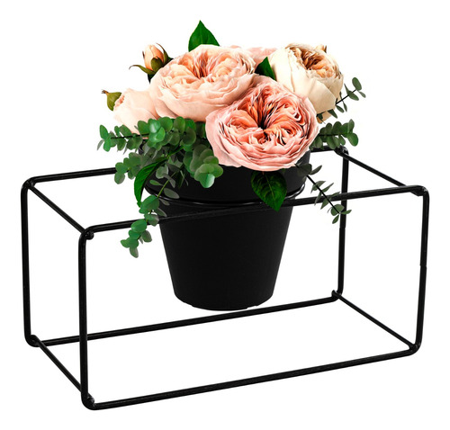 Suporte De Ferro Para Vasos De Plantas Decoração Preto