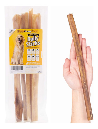 12-inch Bully Sticks Odor-free All Natural Dog Treats F...