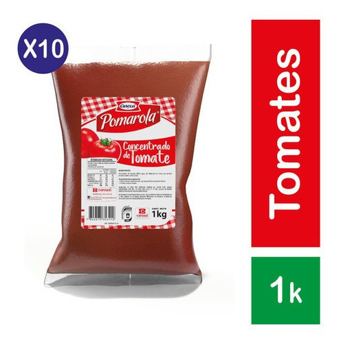 Pack de 10 Pomarola Concentrado De Tomate 1kg