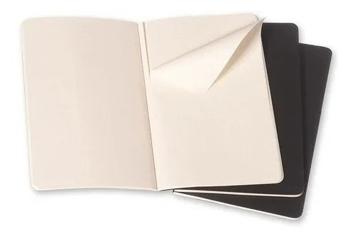 Caderneta Moleskine Cahier, Preto Com 3 Uni, Quadriculado G