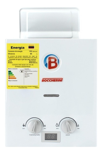 Calentador de agua a gas GN Boccherini MVB-AAS-5.5 blanco