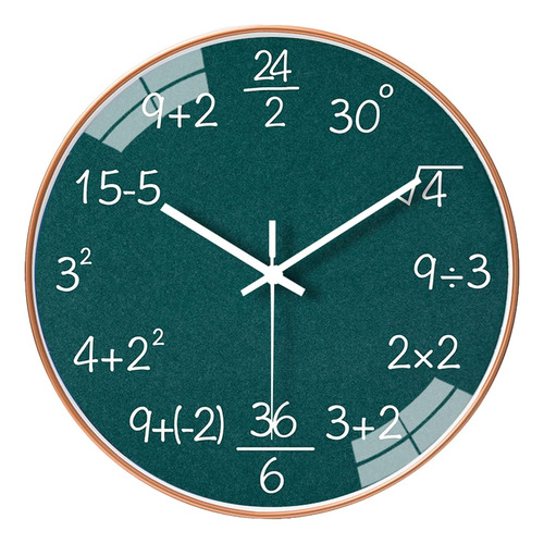 Reloj De Pared De Matemáticas De 12 Pulgadas Movimient...