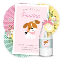 Comprar Kit Imprimible Perrita Pastel Invitación Cumpleaños 