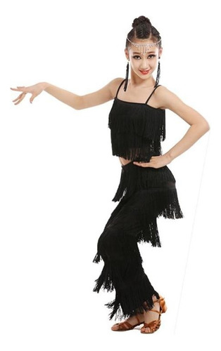 Disfraces De Baile Latino Tassel Para Niñas, Salsa Y Samba