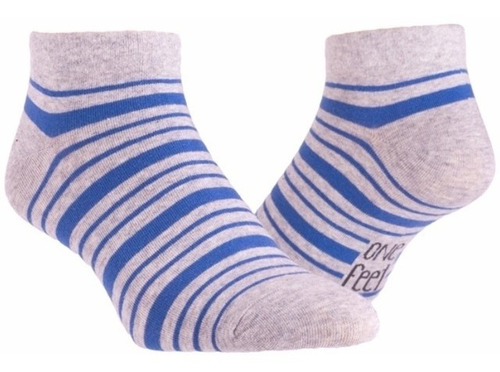 Imagen 3 de 10 de Pack X12 One Feet Soquetes Cortos Hombre Rayados Art. 1000