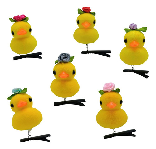 Patitos Pollitos Broche Accesorio Cabello Moda Kawaii 100pza Color Amarillo