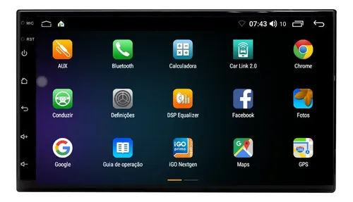 Multimídia Universal Aikon Core Blue Qled Carplay 2+64gb 7p