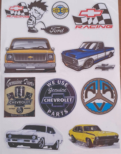 Stickers Calcos Termos - Vintage Ford Chevrolet