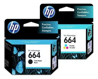 Cartucho Hp 664 Kit X2, preto e colorido