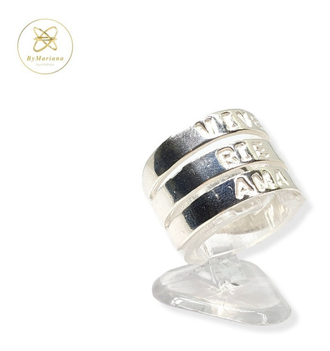 Imagen 4 de 10 de Anillo Plata Vive Rie Ama