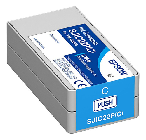 Cartucho Epson Sjic22p(c) Cyan (c33s020602) - Tm-c3500