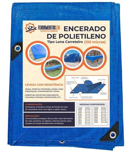 Lona Azul Carreteiro 8x10 Caminhão Piscina Impermeável Ldi