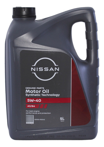 Aceite Nissan Original 5w-40 (acea A3/a4 Sl/cf C4) Bidon 5lt