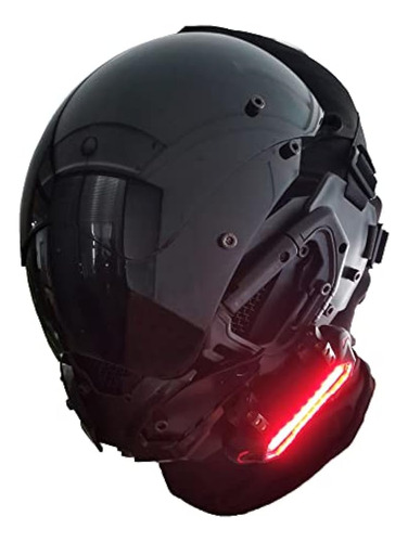 Pdling Punk Gothic Cyber Helmet Mask Para Hombres, Máscara T