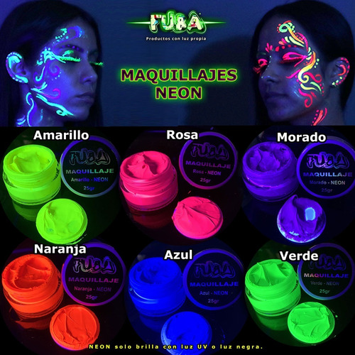 Maquillaje Neon | Fuba - 6pzas 25gr